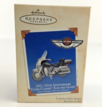 Hallmark Ornament 100th Harley Motorcycle Ultra Classic Electra Glide 20... - $32.62