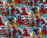 Flannel Spiderman Comic Strips Cotton Flannel Fabric Print by the Yard D... - $11.49