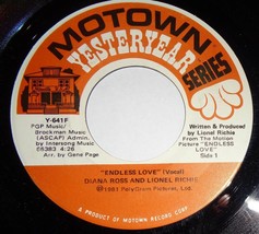 Diana Ross &amp; Lionel Richie 45 RPM Record MOTOWN Endless Love / Same B2 - $3.95