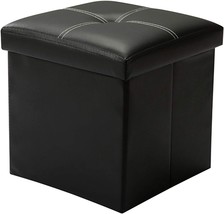 Ycoco Faux Leather Small Square Foot Rest Stools,Foot Stool, Black Pack Of 1 - £25.69 GBP