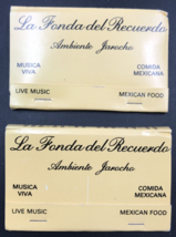 2 -La Fonda del Recuerdo Ambiente Jarocha Restaurant Matchbook Mexico Full 40 Un - £7.45 GBP