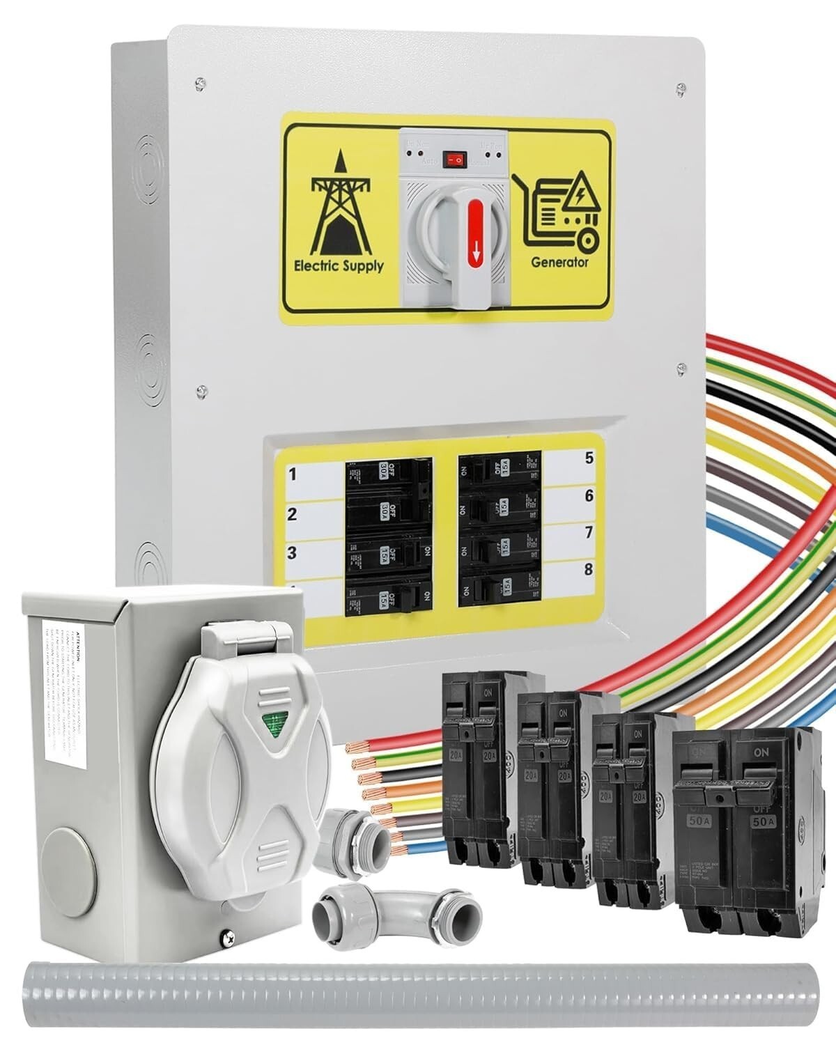 50Amp Automatic Transfer Switch Kit with Multiple 50A w SS2-50p Power In... - $228.00