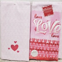 2 Same Printed Dual Kitchen TOWELS(16&quot;x26&quot;)ST. Valentine&#39;s Day,Love &amp; Hearts,Kdd - £11.83 GBP