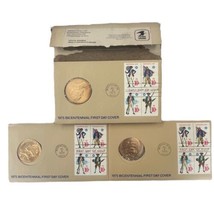 1975 Bicentennial First Day Cover Commemorative Medal &amp; Stamps Paul Revere Lot 3 - £11.19 GBP