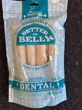 BestBy07/25 Better Belly Rawhide Dental Rolls Large 4 Count Pack DN-2003... - $15.69