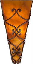 Paramount Sconce Wall 2-Light Hand-Carved Forged Iron Amber Onyx Vintage Theater - £838.52 GBP