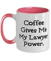 Funny Lawyer Gifts, Coffee Gives Me My Lawyer Power, Lawyer Two Tone 11oz Mug Fr - £15.70 GBP