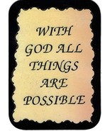 With God All Things Are Possible 3" x 4" Love Note Inspirational Sayings Pocket  - £3.18 GBP
