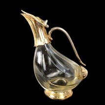 Vintage Royal Crystal Rock Duck Wine Decanter Pitcher, Silverplate &amp; Glass Italy - £26.78 GBP