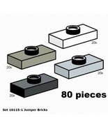 LEGO 10115 3794a Bulk Lot 80x 1x2 Center Stud Plate Black Dark Light Gra... - £14.15 GBP