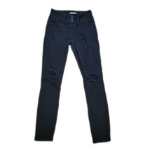 Indigo Rein Color Flex Skinny Distressed Denim Jeans ~ Sz 3 ~ Mid Rise ~ Black - £17.92 GBP
