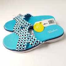 Easy Spirit ESPelia Open Toe Canvas Slip On Sandals Blue/Multi NEW Retai... - $44.00