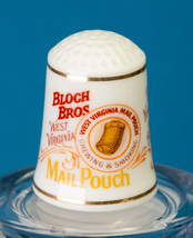 Franklin Mint Country Store Thimble Bloch Bros Mail Pouch Tobacco Advert... - $6.00