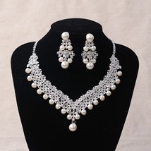 Bride Crystal  Costume jewelery sets New Design Rhinestone Choker Necklace Earri - £32.99 GBP