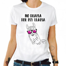 No Drama LLama Funny Unisex T-shirt Cool Animal Vintage Tee - £14.93 GBP