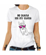 No Drama LLama Funny Unisex T-shirt Cool Animal Vintage Tee - £15.00 GBP