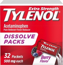 Tylenol Extra Strength Dissolve Packs, 500 mg Acetaminophen Pain Reliever &amp; Feve - £23.08 GBP