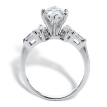 PalmBeach Jewelry 2.76 TCW Marquise-Cut CZ Solid 10k White Gold Engagement Ring - £265.40 GBP