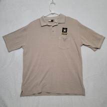 Wear Guard Men&#39;s Polo Shirt Size L Large Beige Short Sleeve Casual Army ... - £12.24 GBP