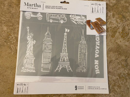 Martha Stewart Adhesive Laser-Cut Stencil 5690 Travel Voyage NEW - £5.96 GBP