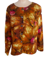 Sz 2 CHICO&#39;S Embellished Top Long-Sleeve 6-Button Blouse/Lined Jacket - £7.81 GBP