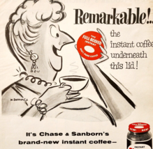 1956 Chase &amp; Sanborn Instant Coffee Advertisement Full Bodied Beverage D... - $29.99