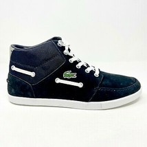 Lacoste Crosier Sail Mid LMS LEM Suede Black White Mens Size 9 Sneakers - £62.86 GBP