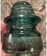 VTG Aqua Blue Glass Insulator Petticoat H.C. Co. Patent 1893 Great Color... - $9.94