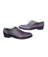 TOD&#39;S Men&#39;s Brogue Oxford Burgundy Leather Shoes Size 10.5 - $1,837.20 MXN