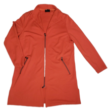 Q Neel Sweater Jacket Womens 10 Orange Zipper Unlined Shift Long Sleeve ... - £16.93 GBP