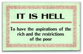 This Is Hell Motto Have Aspirations Di Rich Restrizioni Misere DB Cartolina R24 - £4.76 GBP