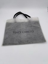 Vince Camuto  Laptop Bag / Tote  Black Pebbled Soft Leather Grey Strip  New - £7.41 GBP