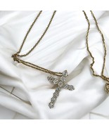 2.00ctw Round Lab Grown Diamond Religious Cross Large Pendant 14K Yellow... - €5.085,13 EUR