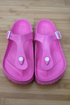 Birkenstock 38 8.5-9 Gizeh Pink EVA T-Strap Slides Sandals - £22.72 GBP