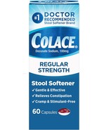 Colace Regular Strength Stool Softener 100 mg Capsules 60 Count Docusate... - $21.85 CAD