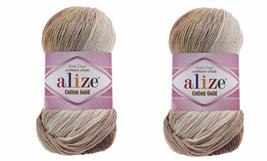 Alize Cotton Gold Batik Yarn 55% Cotton 45% Acrylic Lot of 2 Skein 200gr 722yds  - £14.90 GBP