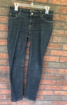 Zara Woman Stretch Jeans Size 6 Dark Blue Denim Leggings Skinny Pants St... - $7.60