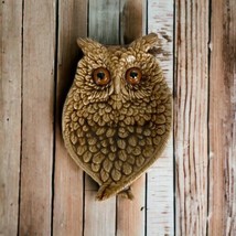 Vintage Brown Owl Shaped Trinket Dish Bowl Brown Eyes Hand Made Hobbyist  - £16.84 GBP