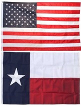 2x3 Usa American Flag And Texas State Flag Embroidered 210D Premium Flag Set - $43.99