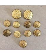 Lot 11 Vintage Military Cannon Star Round Brass Metal Shank Buttons 1.5-... - £31.86 GBP