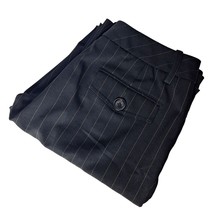 Larry Levine Women&#39;s Dress Pants Size 10 Black Striped Pleated Stretch - $34.65