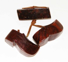WOODEN SHOES - Vintage Brooch/Pin - $10.00