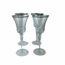Wedgwood Martha Stewart Trellis Crystal Goblet Set 4 Glasses 9 oz Made G... - £43.98 GBP
