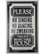 1986 ANDE ROONEY PORCELAIN SIGN &quot;NO SWEARING NO DANCING HOUSE&quot; NEW IN PA... - £15.00 GBP