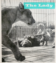 1960 Evelyn Currie Circus Lion Tamer Popular Science Article Page Vintag... - $24.99