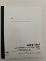 Schoolmate Wide Ruled 40 Sheet Composition Book *8 1/2 in x 6 7/8 in* - £7.00 GBP