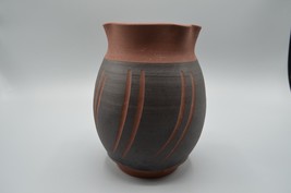 Clay Stoneware Pinched Neck Vase Crescent Moon Chop Mark BC Studio Potte... - £26.69 GBP