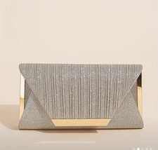 Elegant  Champagne Clutch with Rhinestone Clutch Bag Purse - $32.00