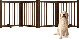 Solid Wood Freestanding Pet Gate - 4 Panels 24 - Folding Safety Fence Wi... - $81.99