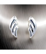 Tiffany &amp; Co Estate Puffed Wings Clip-on Earrings Sterling Silver TIF739 - $386.10